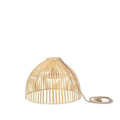 Suspension d'extérieur LED rotin 3 intensités rechargeable D43cm