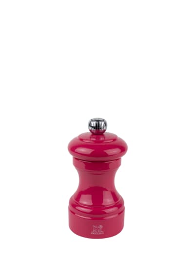 Moulin à poivre manuel en bois laqué rose bonbon H10cm