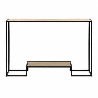 Console moderne 2 niveaux décor chêne l120cm