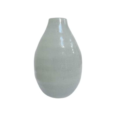 Vase en céramique vert d'eau craquelé h31 cm