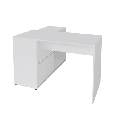 Bureau d'angle effet bois blanc