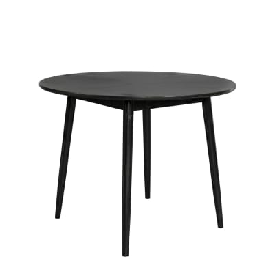 Table ronde de repas en bois noir