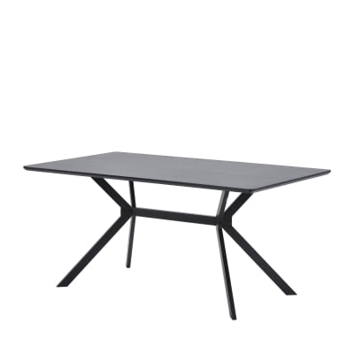 Table à manger rectangulaire en acier noir