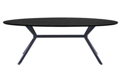 Table à manger ovale en mdf noir 6 personnes 220x100 cm
