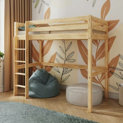 Lit mezzanine bois massif 90x190 cm