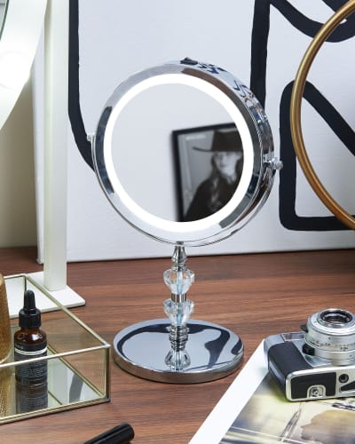 Miroir de table en métal argenté 31x20