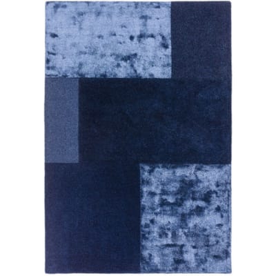 Tapis tufté main en laine bleu 160x230 cm