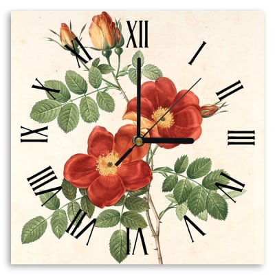 Horloge murale rose balsamine 30x30cm