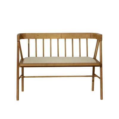 Banc style romantique en chêne massif lin