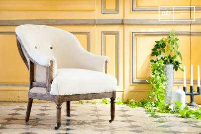 Fauteuil rond en tissu blanc