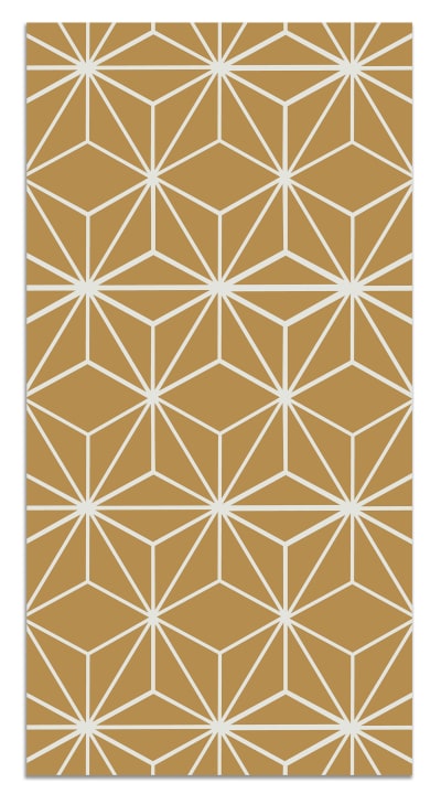 Tapis vinyle lignes étoiles moutarde 60x110cm
