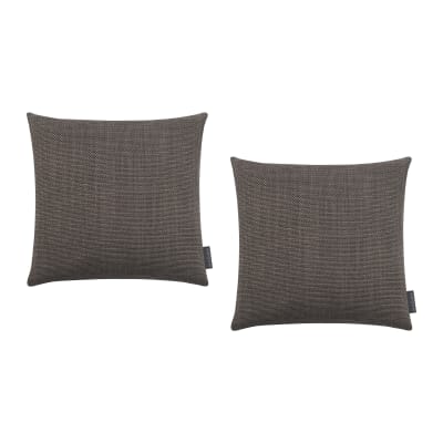 Housses de coussin jacquard uni taupe 40x40 - lot de 2
