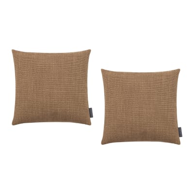 Housses de coussin jacquard uni caramel 40x40 - lot de 2
