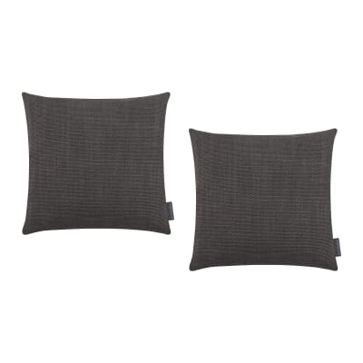Housses de coussin jacquard uni anthracite 40x40 - lot de 2