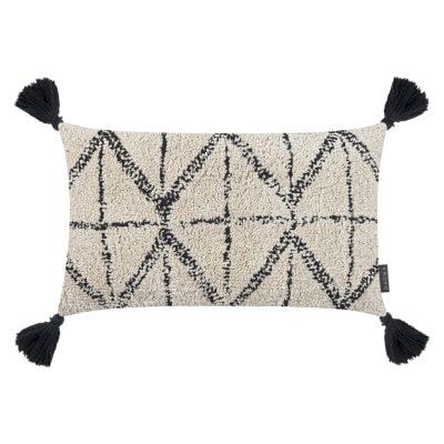 Housse de coussin coton imitation laine inspiration berbère 35x60