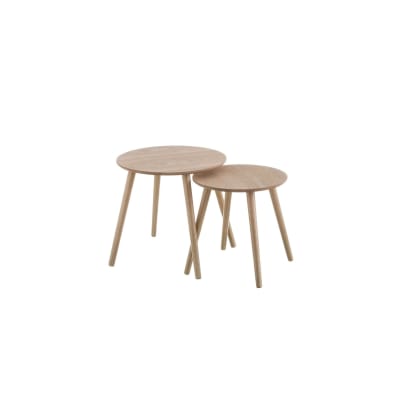 Set de 2 tables basses rondes en bois MDF