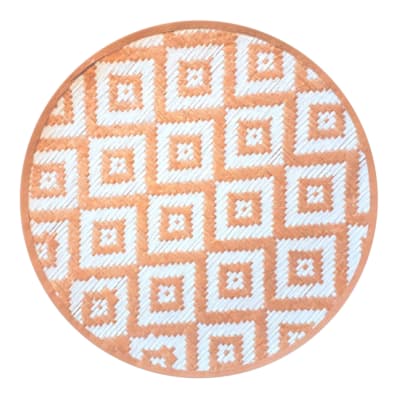 Set de table rond beige et blanc en feuilles de bambou D38