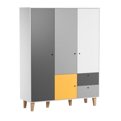 Armoire 3 portes concept panneaux mélaminés jaune