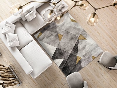Tapis descente de lit gris 60x120 cm