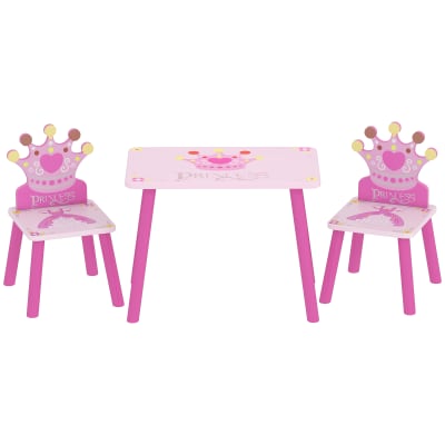 Ensemble table et chaises enfant design princesse bois rose