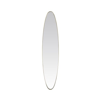 Miroir ovale aux bords fins 24x118cm dore