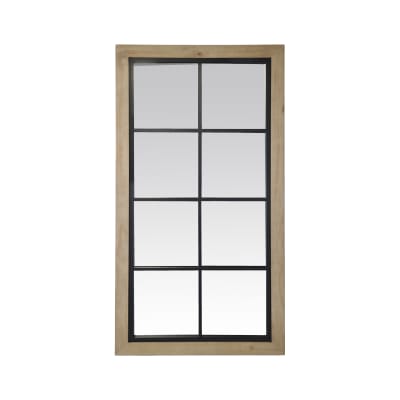 Miroir industriel en bois et métal 65x123cm noir