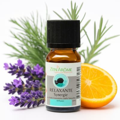 Synergie d'huiles essentielles relaxante - flacon en verre - 10 ml
