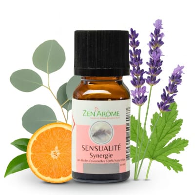 Synergie d'huiles essentielles sensualité - flacon en verre - 10 ml