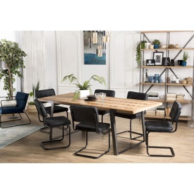 Table à manger en sapin et métal l220
