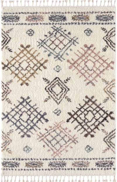 Tapis salon berbere crème  160x230 à  motifs
