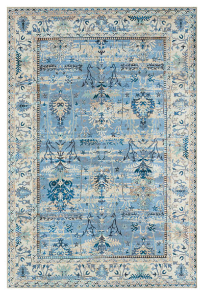 Tapis salon classique lavable - bleu 160x230cm