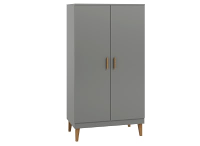 Armoire 2 portes Gris et Chêne
