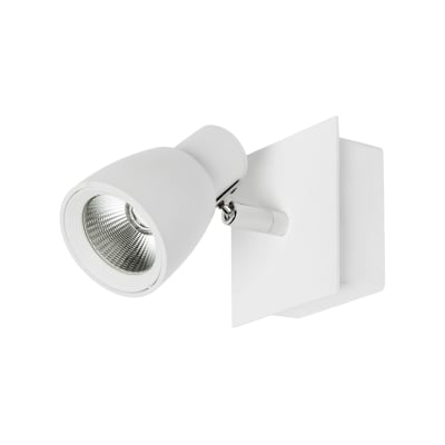Spot mural led simple orientable en aluminium finition blanc mat