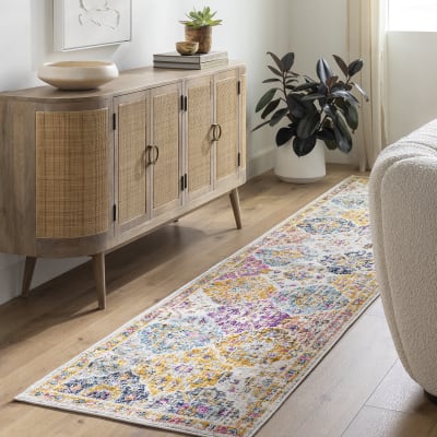 Tapis de couloir vintage oriental multicolore/orange 80x365