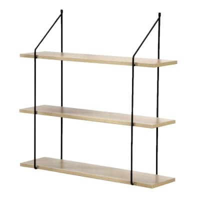 Étagère murale 3 niveaux décor bois l60 cm
