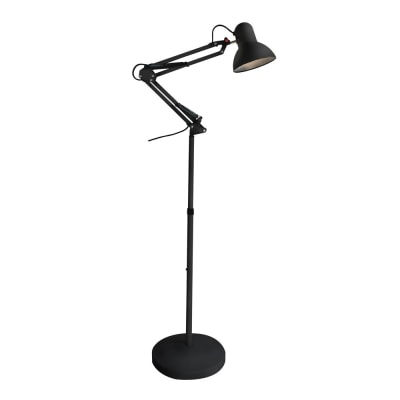 Lampadaire articulé rétro en métal noir