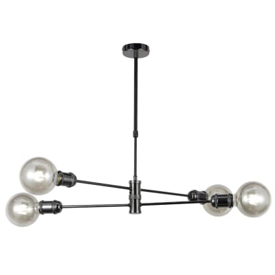 Suspension graphite avec 4 lumières métalliques réglables