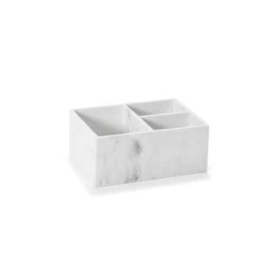Organisateur résine effet marbre blanc
