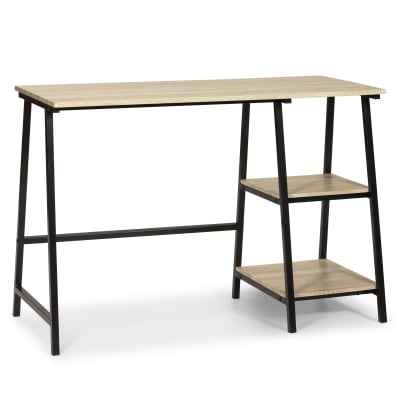 Bureau noir, style industriel, 105 cm longueur