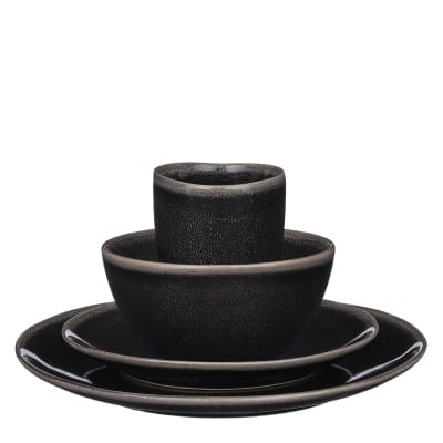 Service de table noir céramique h32xl27xl31cm
