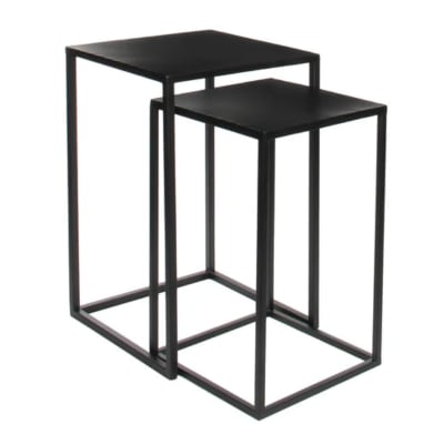 Table d'appoint noir fer h55xl35xl35cm