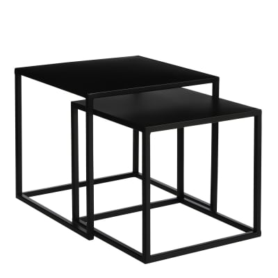 Table d'appoint noir fer h33xl35xl35cm