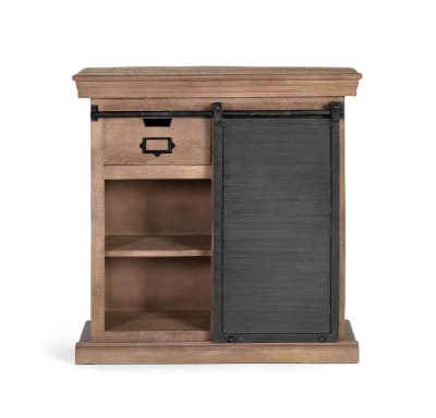 Console en bois de manguier avec porte coulissante