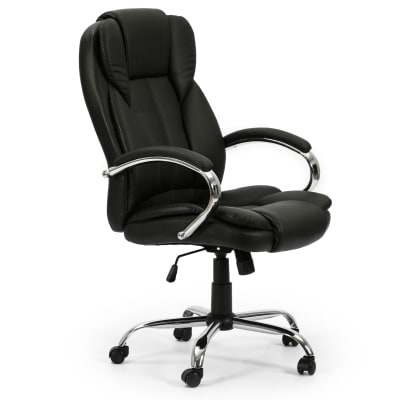 Fauteuil de bureau à hauteur réglable et inclinable similicuir noir