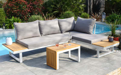 Salon de jardin 4 places en bois d' et aluminium