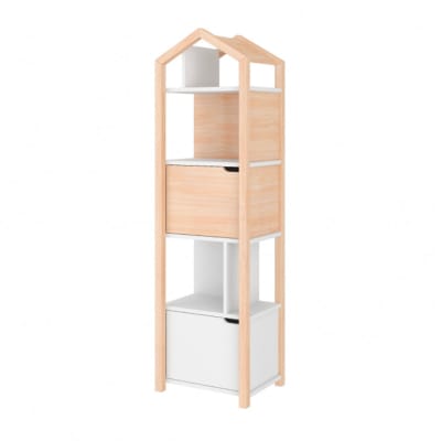 Bibliothèque maison joey panneaux mdf et stratifiés blanc