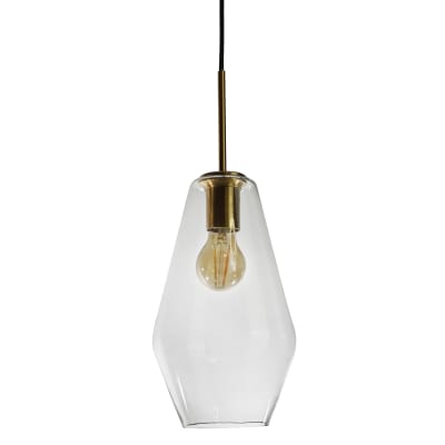 Suspension décorative en verre et métal finition bronze