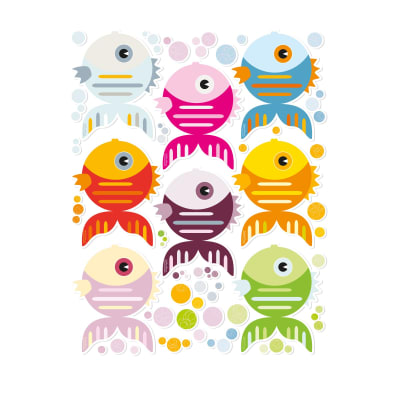 Autocollants antidérapants pour baignoire poissons pour enfants