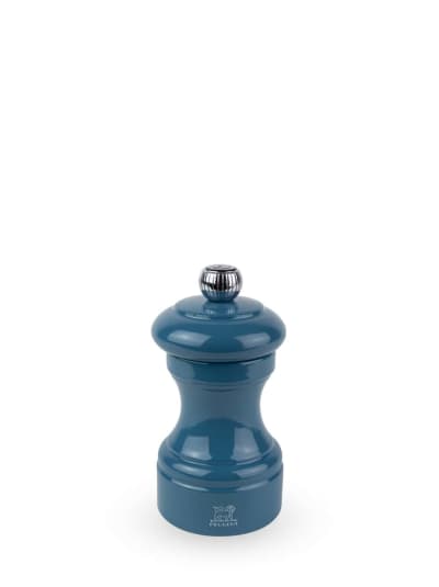 Moulin à poivre manuel en bois laqué bleu pacifique H10cm