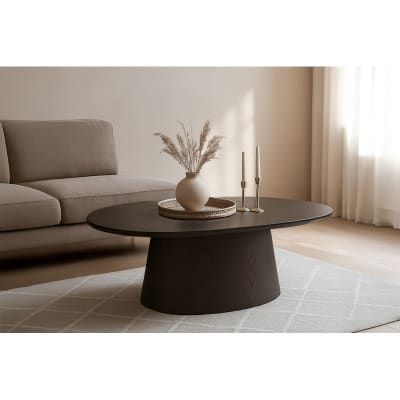 Table basse ovale chêne expresso